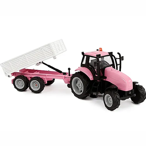 Kids Globe Traktor und Anhnger mit Licht & Sound Pink