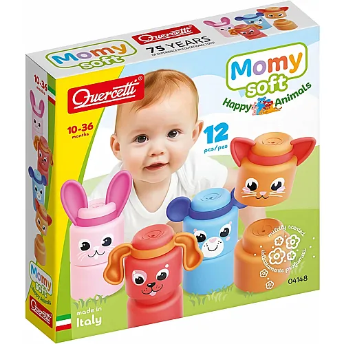 Quercetti Momy Stofftiere - 12-teilig.