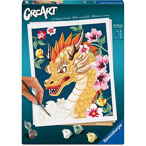 Ravensburger CreArt Malen nach Zahlen - Feuerdrache Flora