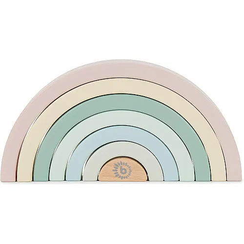 Bieco Holz Regenbogen Baby Pastell | Steckspiel | Spielzeug Stapelturm Montessori Holzspielzeug ab 0 Monaten Holzregenbogen