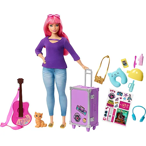 Barbie Familie & Freunde Reise Puppe und Zubehr Pink