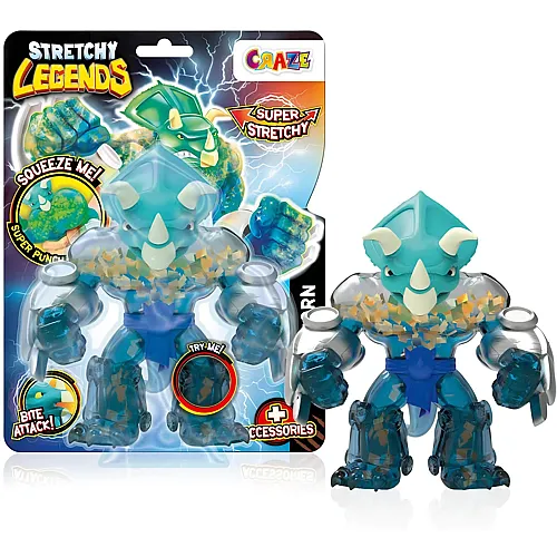 CRAZE STRETCHY LEGENDS Battlehorn - Elastische Actionfiguren f�r Kinder, Dehnbare Superhelden Figuren zu Sammeln mit Schleimf�llung