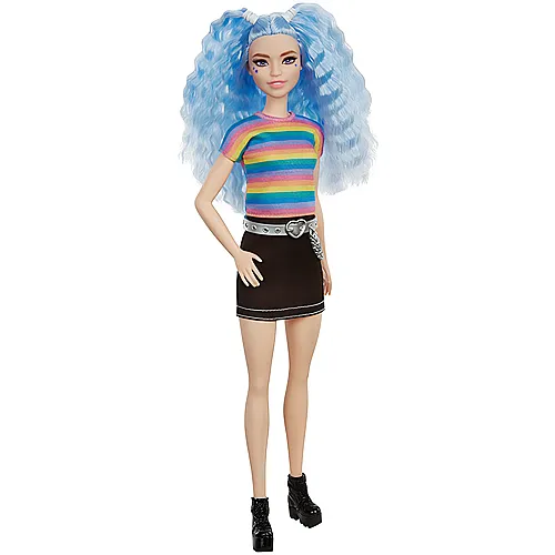 Barbie Fashionistas Puppe Rainbow Striped Top / Black Skirt