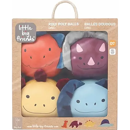 Little Big Friends Dooballs - Set OF 4 Plush Balls - Dinos