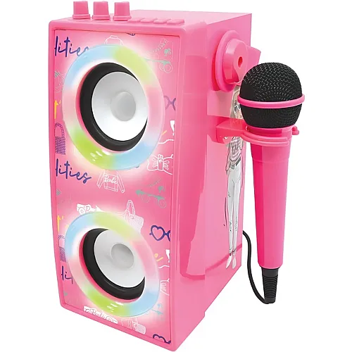Lexibook Barbie Tragbarer Bluetooth-Lautsprecher mit Mikrofon und Lichteffekten