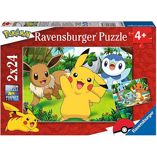 Ravensburger Puzzle Pokmon Pikachu und seine Freunde (2x24)