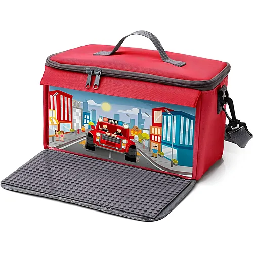 Baustein-Tasche mit Bauplatte S Rot