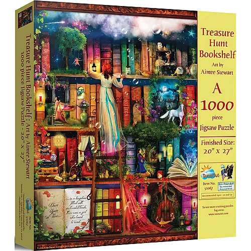 SunsOut Puzzle Aimee Stewart Treasure Hunt Bookshelf - 1000 Teile