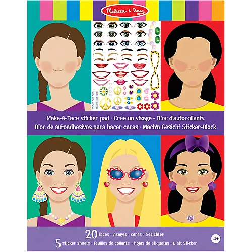 Melissa & Doug Stickerbrett zur Gestaltung eines Gesichts | Aktivit�tsbrett | Stickerbrett | 3+ | Geschenk f�r Jungen oder M�dchen
