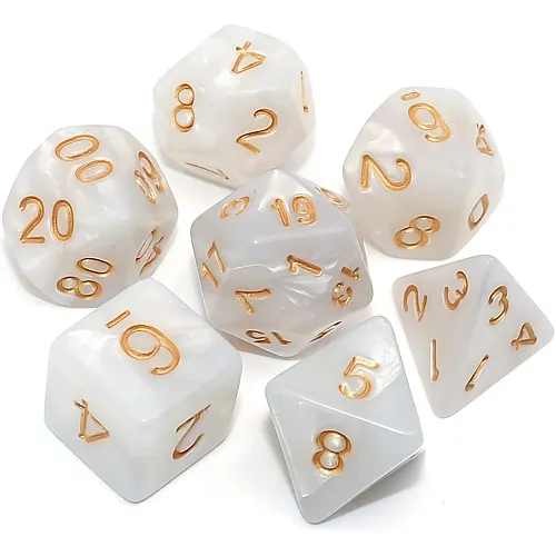 D&D Polyedrische Rollenspiel-W�rfel Weiss - 7 Teile