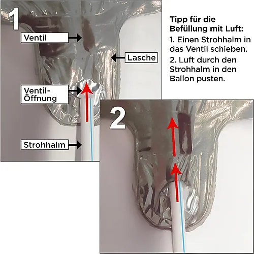 Grabo Megaloons Folienballon Zahl 1 Silber - 102 cm