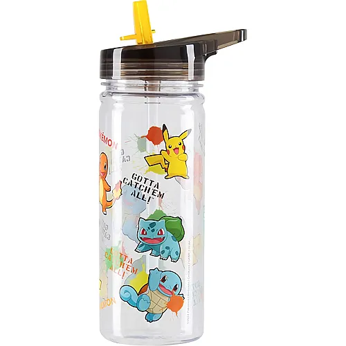 Kinder-Trinkflasche mit Trinkhalm - 580 ml