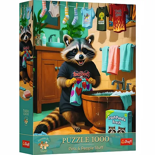 Laundry day at the raccoon's - 1000 pieces