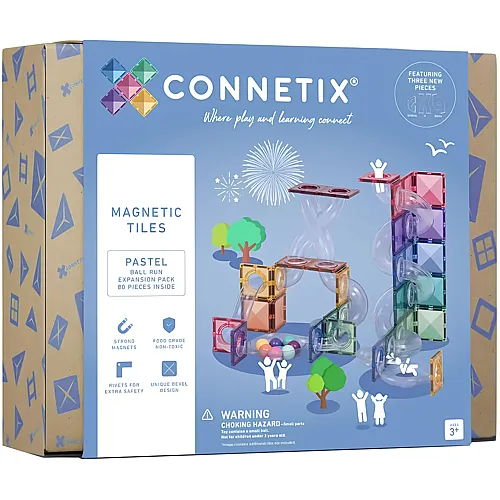 Connetix Magnetische Fliesen Ball Run Pastell - 80 Teile