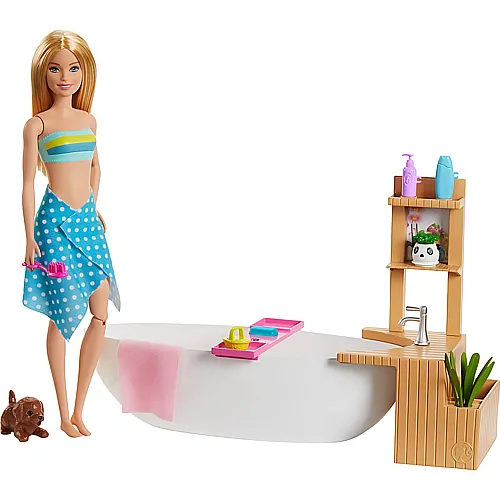 Barbie Familie & Freunde Wellness Sprudelbad mit Puppe Blond