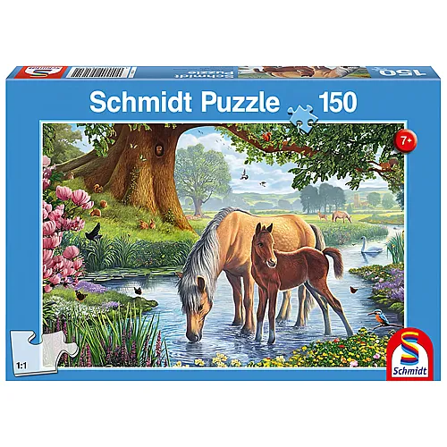 Schmidt Puzzle Pferde am Bach (150Teile)