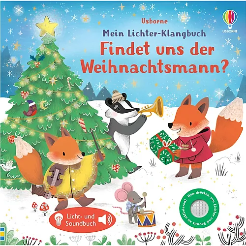 Usborne Mein Lichter-Klangbuch: Findet uns der Weihnachtsmann?