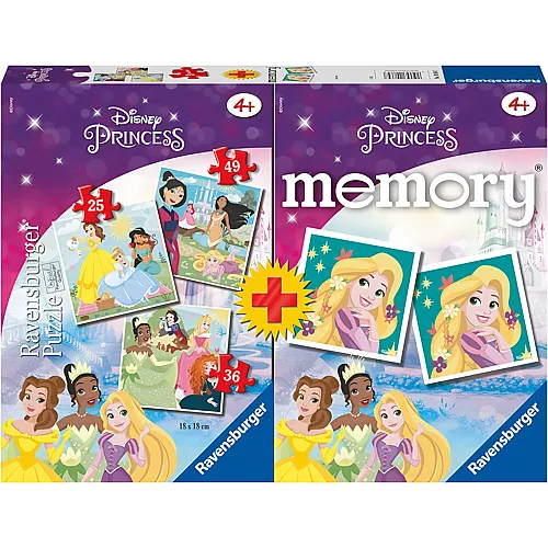 Puzzles + Memory - Disney Princess 25Teile