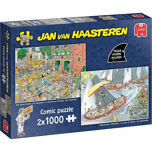 Jumbo Puzzle Jan van Haasteren 2in1 Der K�semarkt & Skutsjesilen (1000Teile)