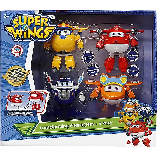 Alpha Toys Super Wings 4er Set Transforming Characters (13cm)