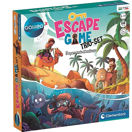 Clementoni Galileo Escape Game Trio-Set - 3 Abenteuer in der Wildnis