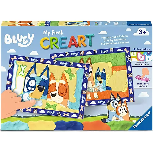 Ravensburger CreArt Kneten nach Zahlen Gute Nacht, Bluey!
