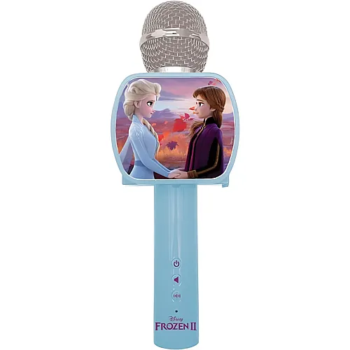 Lexibook Disney Frozen Bluetooth Karaoke-Mikrofon mit eingebautem Lautsprecher und Smartphone Stativ