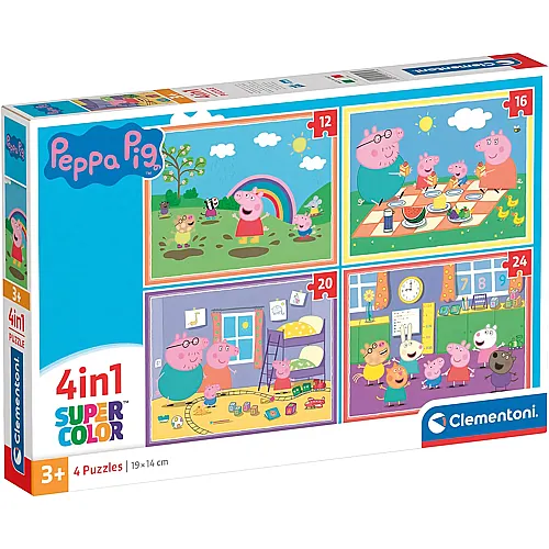Clementoni Puzzle Supercolor 4in1 Peppa Pig