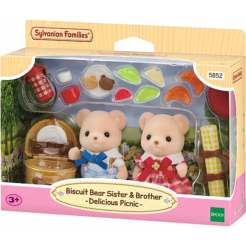 Sylvanian Families Biscuit B�ren Picknickspass mit 2 flauschigen B�renfiguren 5852