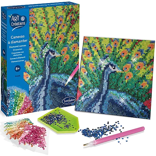 Bastelset Strassstein-Bild Pfau