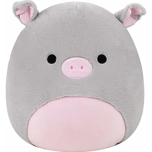 Schwein Bessa mit pinkem Bauch Grau - 50 cm
