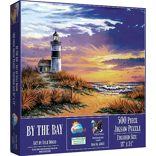 SunsOut Puzzle Kyle Wood Leuchtturm am Strand - 500 Teile