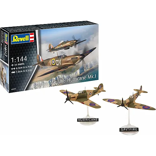 Modellbausatz Spitfire Mk.1a & Hurricane Mk.1 31Teile