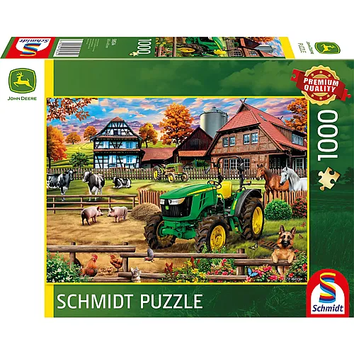 Schmidt Puzzle John Deere 5050E mit Bauernhof (1000Teile)