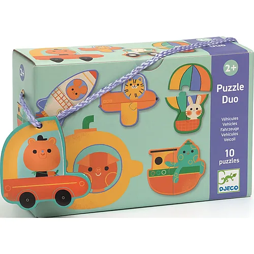 Djeco Puzzle Duo Fahrzeuge - 20 Teile
