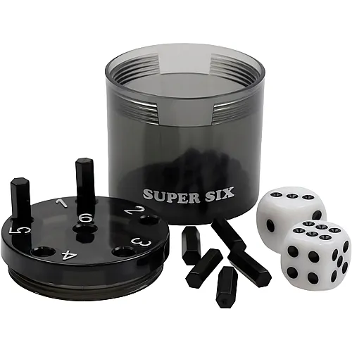 BestSaller SUPER SIX Travel aus ABS - Schwarz, 5cm+ �~ 5cm, Reisespiel