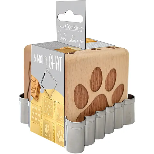 ScrapCooking Ausstecher mit W�rfelstempel Katze