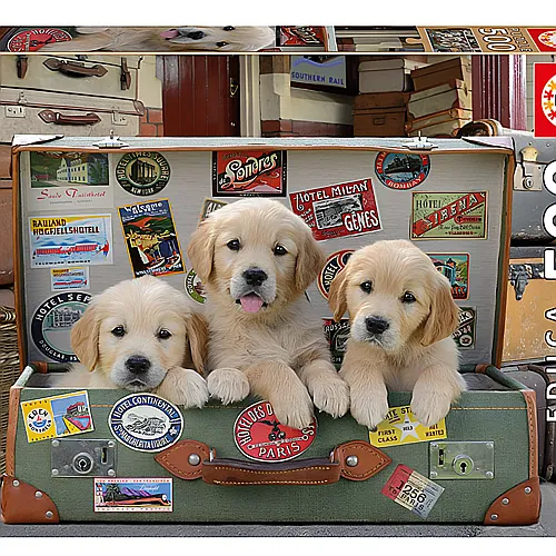 Educa Puzzle Puppies in the Luggage (500Teile)