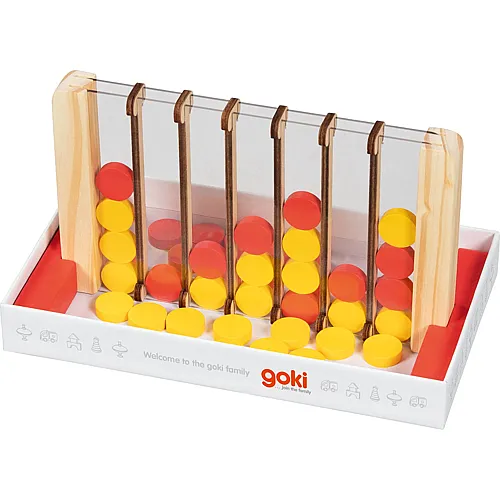 Goki Vier Gewinnt 45 Teile Aus Holz & Kunststoff 22,3 X 12,5 X 12,5 Cm