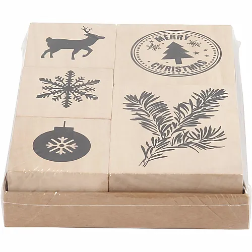 Creativ Company Holzstempelset Weihnachten, 5dlg.