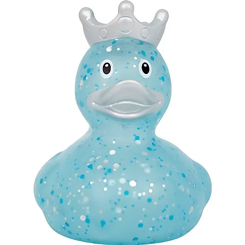 Lilalu Badeente Glitzer mit Krone Blau