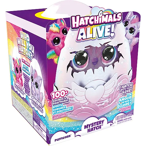 Spin Master Hatchimals Alive Ei Pufficorn - magisches selbstschl�pfendes Ei