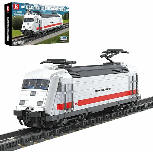 Reobrix Eisenbahn Bausatz mit Gleisen, Deutscher BR101 Elektrolokomotiv Baustein Modell f�r Erwachsene und Kinder