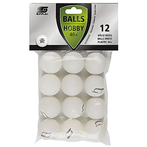 12 Tischtennisblle Hobby Weiss