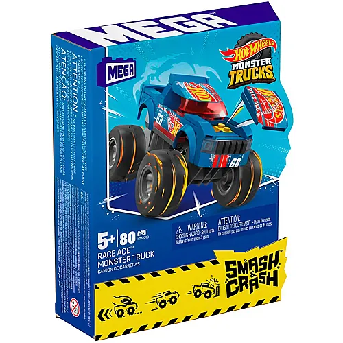 Mega Construx Hot Wheels Smash-und-Crash Race Ace Monster Truck (85Teile)