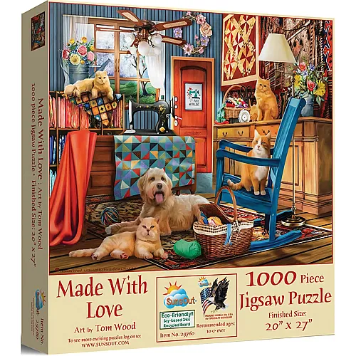 SunsOut Puzzle Tom Wood Made with Love - 1000 Teile
