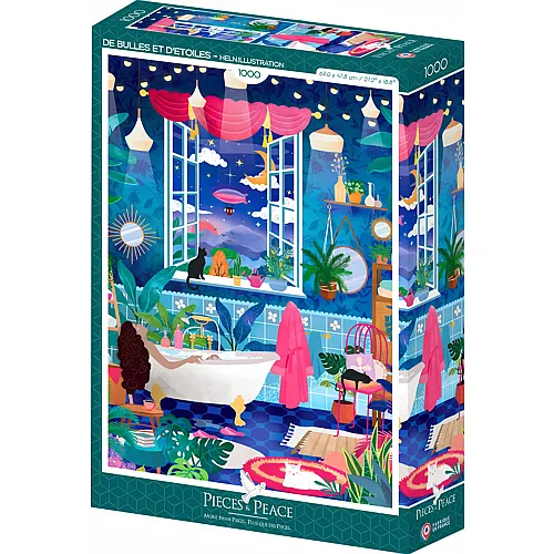 Pieces & Peace Puzzle Heln.illustration Bubbles and Stars - 1000 Teile