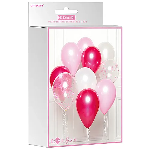 Amscan DIY Ballon-Set Pink/Weiss (10Teile)