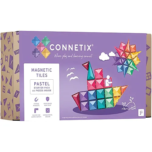 Magnetische Fliesen Pastell Starterpaket - 64 Teile