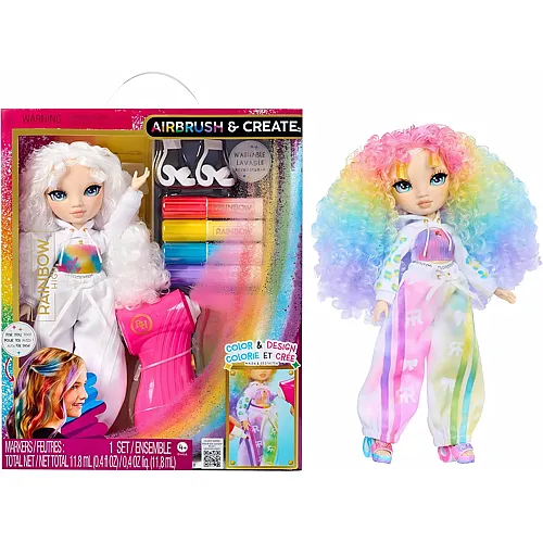 MGA Rainbow High Air Brush & Create Modepuppe mit Airbrush Market Kit
